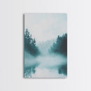 Misty Forest Painting, Pine Tree Art, Moody Landscape, Nature Wall Art, Tranquil Scenery, Green Wall Art, Canvas Print