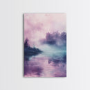 Pink Fog, moody art, landscape painting, light pink wall art, ethereal decor, minimalist art, framed canvas print, wabi sabi art