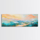 Pastel Sunset Landscape Canvas Print Mountain Wall Art, Serene Home Decor, Nature Painting, Bedroom Artwork, Minimalist Wall Decor
