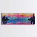 Vibrant Sunset Mountains Canvas Print - Abstract Landscape Wall Art, Colorful Nature Painting, Bold Statement Home Decor