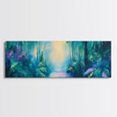 Lush Jungle Pathway Painting Tropical Rainforest Wall Art Greenery Nature Decor Vibrant Botanical Artwork Boho Living Room