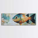 Vibrant Fish Canvas Print Rustic Coastal Wall Art Nautical Painting Beach House Decor Colorful Abstract Aquarium Art Lake House