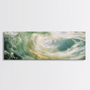 Ocean, Wave, Green, Storm, Canvas Print, Coastal Art, Nautical Wall Art, Living Room Decor, Dynamic Abstract Seascape Painting