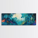 Mystical Forest Framed Canvas Print, Enchanted Woods Art, Vibrant Landscape Wall Art, Nature Home Decor, Boho Aesthetic