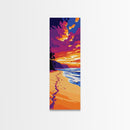 Tropical Beach, Sunset Landscape Art, Framed Canvas Print, Coastal Home Decor, Boho Beach Art, Living Room Wall Art, Summer Vibes