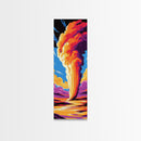 Geyser Eruption, Vibrant Nature, Framed Canvas Print, Yellowstone Art, National Park Decor, Outdoor Adventure, Living Room Wall Art
