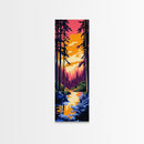 Forest Sunset, Tranquil Nature Art, Woodland Canvas Print, Boho Wall Decor, Autumn Home Art, Living Room Wall Art, Cozy Decor