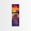 Sunset Dock, Lakeside Wall Art, Peaceful Canvas Print, Beach House Decor, Summer Home Art, Living Room Wall Art, Tranquil Artwork