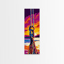 Swing Rope, Nautical Wall Art, Sunset Canvas Print, Coastal Home Decor, Beach House Art, Living Room Artwork, Boho Aesthetic