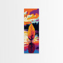 Floating Leaf, Autumn Reflection, Framed Canvas Print, Fall Wall Art, Nature Inspired Decor, Modern Minimalist Art, Bedroom Artwork