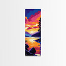 Tranquil Lake, Forest Reflection, Framed Canvas Print, Serene Nature Wall Art, Zen Decor, Vibrant Sunset Painting, Bedroom Artwork