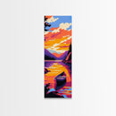 Mountain Reflection, Sunset Lake, Vibrant Wall Art, Peaceful Landscape, Canvas Print, Living Room Decor, Nature Inspired