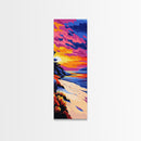 Coastal Sunset, Beach Landscape, Colorful Seascape, Relaxing Art, Canvas Print, Living Room Wall Art, Nature Inspired, Gift Idea