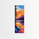 Mountain Reflection, Scenic Landscape, Vibrant Sunset, Framed Canvas Print, Wilderness Decor, Nature Inspired Art, Office Wall Art, Boho