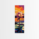 Water Lily, Serene Lake, Nature Art, Framed Canvas Print, Zen Home Decor, Peaceful Wall Art, Meditation Room Print, Botanical Painting