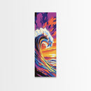 Ocean Wave, Sunset Art, Surfing Wall Art, Coastal Beach Decor, Vibrant Seascape, Modern Home Decor, Canvas Print, Living Room Art