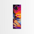 Tropical Paradise, Palm Trees, Sunset Beach Art, Coastal Home Decor, Vibrant Wall Art, Boho Beach House, Canvas Print, Living Room Art