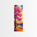 Vibrant Autumn Tree, Framed Canvas Print, Colorful Landscape, Nature Wall Art, Bright Fall Decor, Living Room Art, Boho Home Style