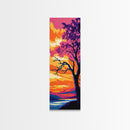 Bold Lone Tree, Canvas Print, Dramatic Sunset Art, Vibrant Nature Landscape, Striking Wall Decor, Rustic Home Accent, Modern Boho Style
