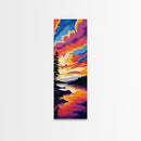 Serene Lake Sunset, Framed Canvas Print, Nature Wall Art, Reflective Water Scene, Cabin Decor, Relaxing Home Vibe, Boho Style