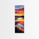 River Sunset, Nature, Canvas Print, Rustic Wall Art, Lodge Home Decor, Tranquil Water Scene, Cabin Artwork, Vibrant Nature Print