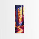 Autumn Forest, Sunset Glow, Framed Canvas Print, Cozy Home Decor, Fall Aesthetic Art, Serene Nature Artwork, Vibrant Tree Painting
