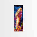 King Cobra, Vibrant Reptile, Wildlife Art, Canvas Print, Snake Painting, Bold Color Home Decor, Nature Lover Gift, Office Wall Art