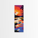 Sunset River Landscape, Vibrant Fall Art, Warm Nature Print, Relaxing Home Decor, Rustic Cabin Wall Art, Framed Canvas Print