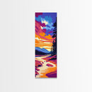 Vibrant Sunset, River Landscape, Nature Art, Framed Canvas Print, Living Room Wall Art, Boho Art, Fall Home Decor, Gift Idea