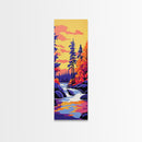 Forest Reflection, Tranquil Nature Art, Framed Canvas Print, Lakeside Sunset, Serene Wall Decor, Meditation Room Art