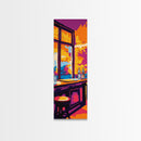 Vibrant Bar Scene, Sunset Wall Art, Modern Decor, Framed Canvas Print, Colorful Home Art, Warm Tones, Dining Room Art, Rustic Aesthetic
