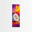 Sand Dollar Beach, Coastal Boho Art, Vibrant Ocean Scene, Framed Canvas Print, Warm Sunset, Nautical Home Decor, Serene Wall Art
