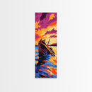 Sunset Shipwreck, Nautical Art, Vibrant Ocean Scene, Framed Canvas Print, Coastal Decor, Beach House Wall Art, Living Room Art