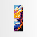 Cliffside View, Ocean Sunset, Dramatic Landscape, Vibrant Horizon, Canvas Print, Nature Wall Art, Modern Decor, Living Room Artwork
