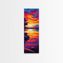 Coastal Glow, Sunset View, Seascape Art, Canvas Print, Beach House Decor, Vibrant Wall Art, Modern Painting, Living Room Art