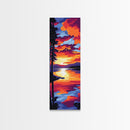 Tranquil Lake, Sunset Reflection, Nature Scene, Canvas Print, Cabin Decor, Serene Wall Art, Boho Home Aesthetic, Cozy Living Space