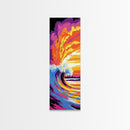 Crashing Wave, Ocean Wall Art, Surf Aesthetic Print, Tropical Beach Decor, Vibrant Seascape Painting, Coastal Vibes, Framed Canvas Print