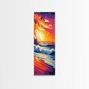 Tropical Sunset, Seaside Art, Colorful Landscape, Framed Canvas Print, Beach House Decor, Modern Coastal Wall Art, Vibrant Art