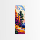 Autumn Trees, Fall Forest Art, Seasonal Nature Painting, Warm Wall Decor, Cozy Home Art, Thanksgiving Wall Art, Framed Canvas Print