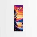 Mountain Lake, Peaceful Nature Art, Sunset Landscape Painting, Outdoor Adventure Decor, Cabin Wall Art, Rustic Living Room, Canvas Print