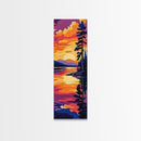 Sunset Reflection, Lake Art, Framed Canvas Print, Nature Wall Decor, Cabin Wall Art, Outdoor Aesthetic, Vibrant Landscape Painting