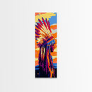 Vibrant Headdress, Native American, Tribal Art, Wall Decor, Framed Canvas Print, Boho Art, Office Art, Living Room Wall Art