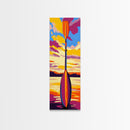Kayak Paddle, Sunset Water, Canvas Print, Outdoor Adventure Wall Art, Lake Life Decor, Cabin Aesthetic, Nature Enthusiast Painting