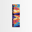 Reflective Lake, Tranquil Water Art, Bold Nature Painting, Framed Canvas Print, Cozy Home Decor, Sunset Reflections, Living Room