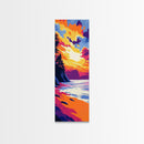 Serene Beach, Ocean Sunset Art, Coastal Home Decor, Colorful Seascape Painting, Modern Wall Art, Canvas Print, Living Room Art