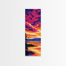 Rolling Hills, Sunset Sky, Colorful Clouds, Scenic View, Peaceful Art, Warm Colors, Cozy Home, Living Room, Canvas Print