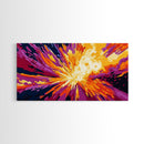 Explosion Burst, Framed Canvas Print, Abstract Wall Art, Vibrant Colorful Painting, Modern Home Decor, Bold Statement Art