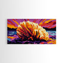 Seashell Sunset, Coastal Wall Art, Beach Decor, Ocean Glow Art, Colorful Nautical Scene, Canvas Print, Living Room Art, Bedroom Accent