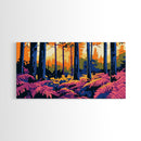 Forest Ferns, Sunlight Through Trees, Canvas Print, Woodland Wall Art, Nature Home Decor, Living Room Art, Fall Aesthetic Decor