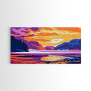 Mountain Lake, Canvas Print, Scenic Landscape Art, Serene Wilderness Wall Decor, Travel Painting, Nature Home Decor, Living Room Art